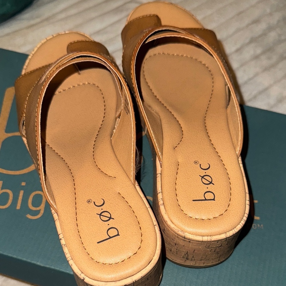 b.o.c. Women's Brown Wedge Sandals - Picture 13 of 16